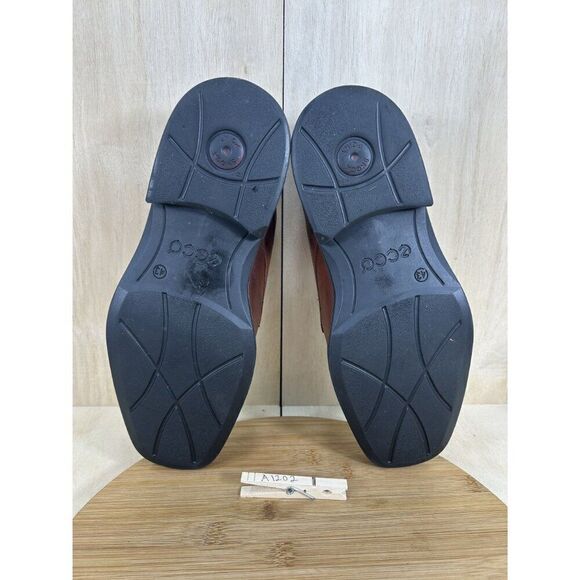 Ecco Helsinki Brown Leather Dres Shoes Mens Size 43 US Mens Size 9/9.5 - Picture 7 of 7